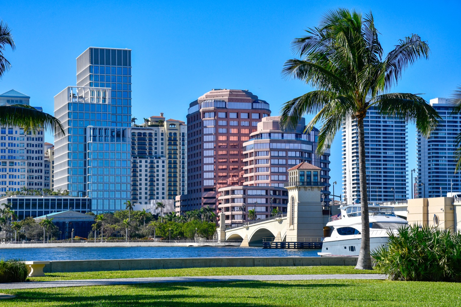 Looking across the Intracoastal to the downtown West Palm Beach skyline