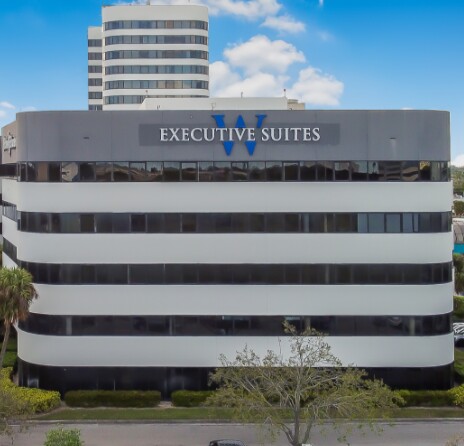 Aerial view of the W Executive Suites West Palm Beach building